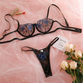 Floral Embroidery Sexy Lingerie Set 2267 - SWEETKAMA