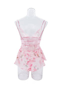 Floral Print Backless Perspective Teddy HF-4042 - SWEETKAMA