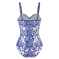 Floral Print Multicolor One Piece Swimwear with Cover Y82 - SWEETKAMA
