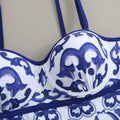 Floral Print Multicolor One Piece Swimwear with Cover Y82 - SWEETKAMA