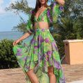Floral Print One Piece Swimwear with Cover Y154 - SWEETKAMA