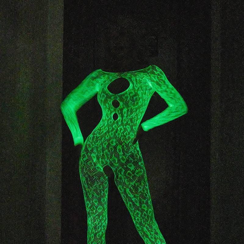 Glow in The Dark See Through Fishnet Bodystocking YGLTY - SWEETKAMA