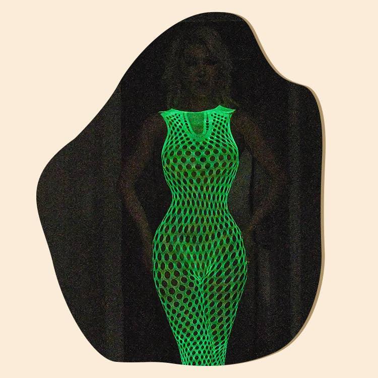 Glow in The Dark Sexy See Through Fishnet Bodystocking YGWW-1 - SWEETKAMA