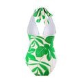 Green Floral One Piece Swimwear with Cover Y166 - SWEETKAMA