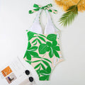 Green Floral One Piece Swimwear with Cover Y166 - SWEETKAMA