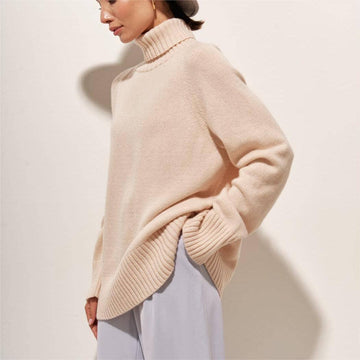 Half High Collar Solid Color Loose Sweater MY0048 - SWEETKAMA