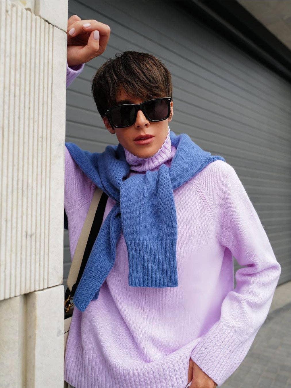 Half High Collar Solid Color Loose Sweater MY0048 - SWEETKAMA