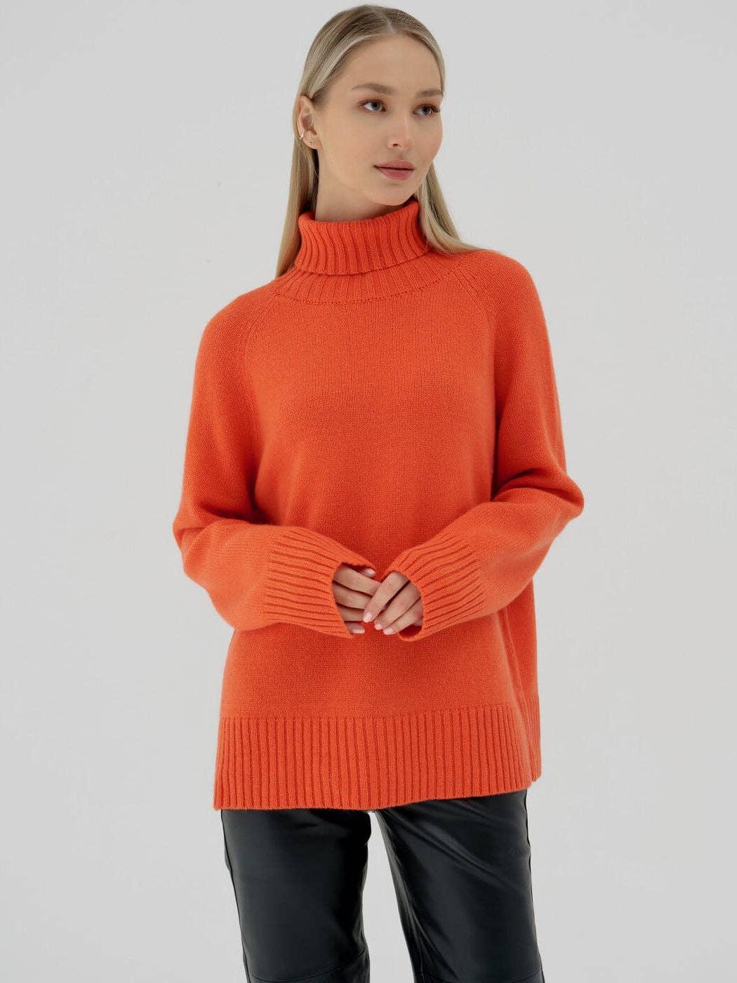 Half High Collar Solid Color Loose Sweater MY0048 - SWEETKAMA