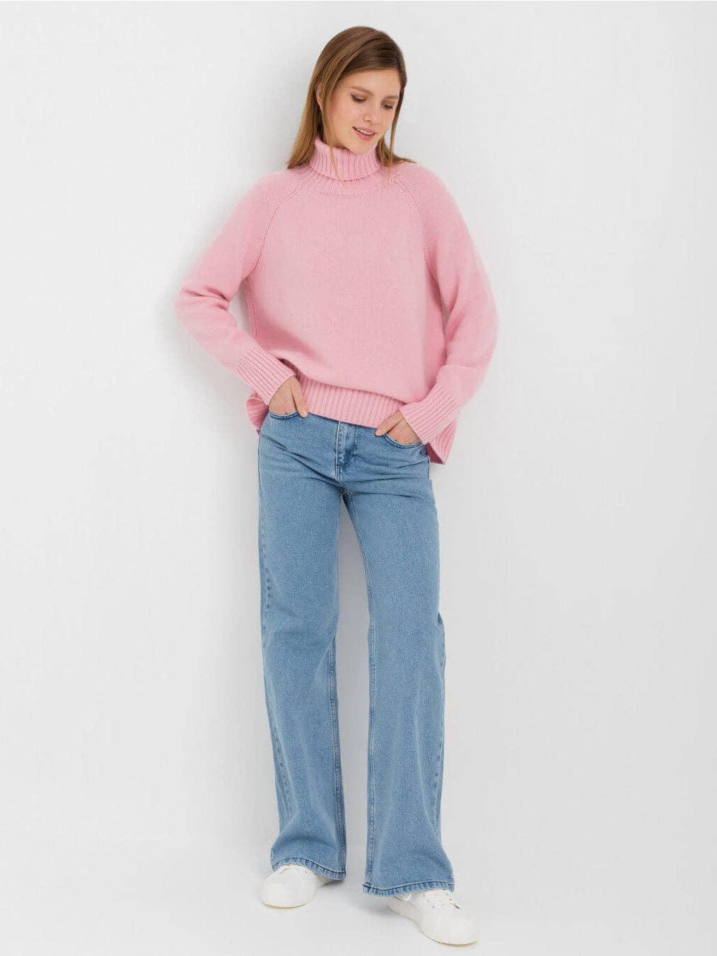 Half High Collar Solid Color Loose Sweater MY0048 - SWEETKAMA