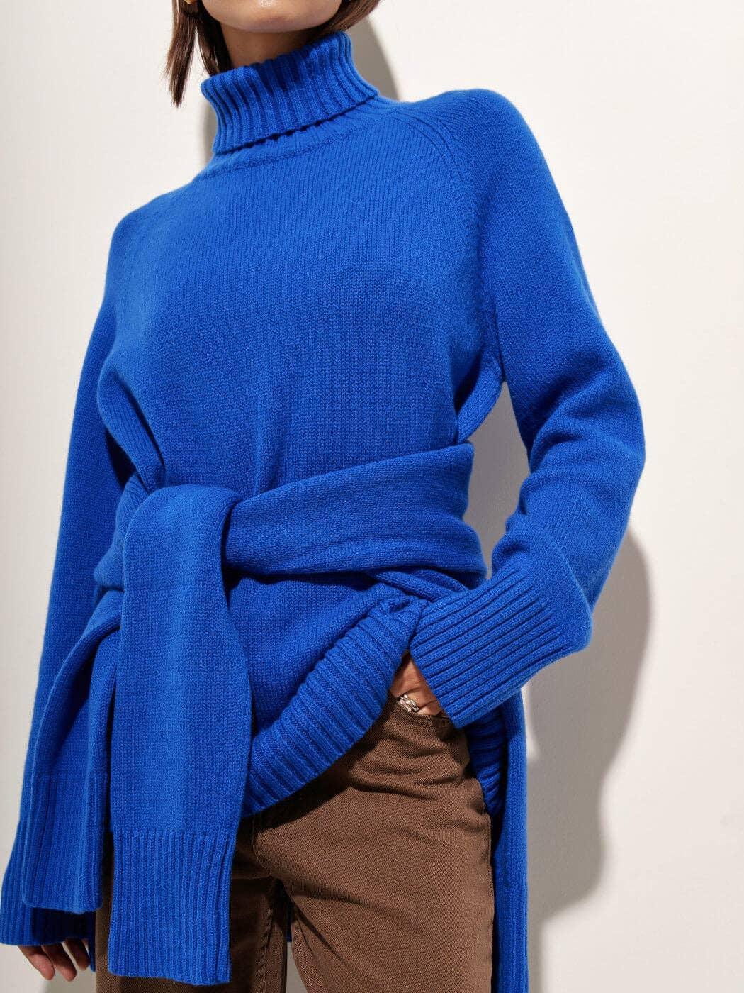Half High Collar Solid Color Loose Sweater MY0048 - SWEETKAMA