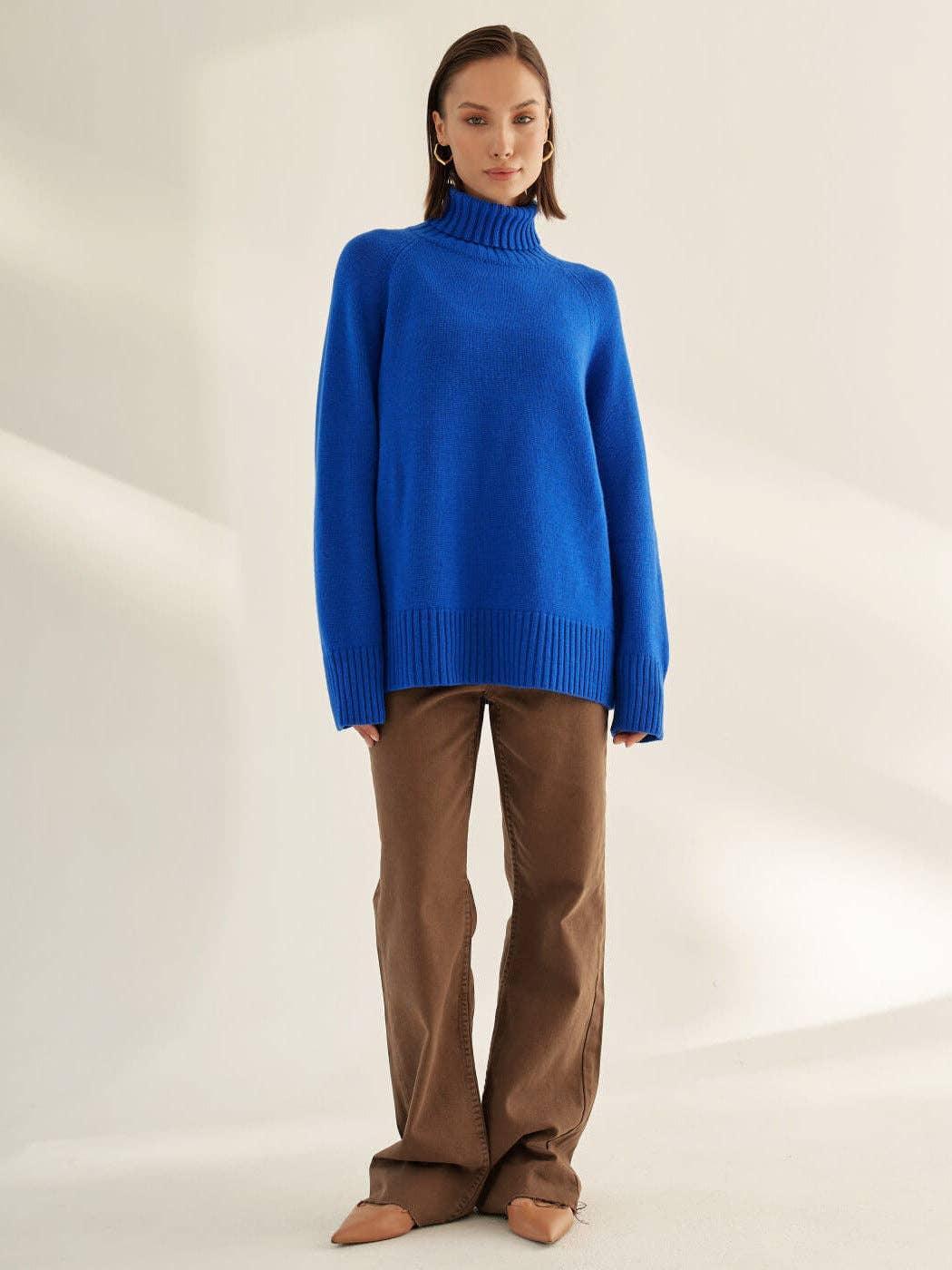 Half High Collar Solid Color Loose Sweater MY0048 - SWEETKAMA