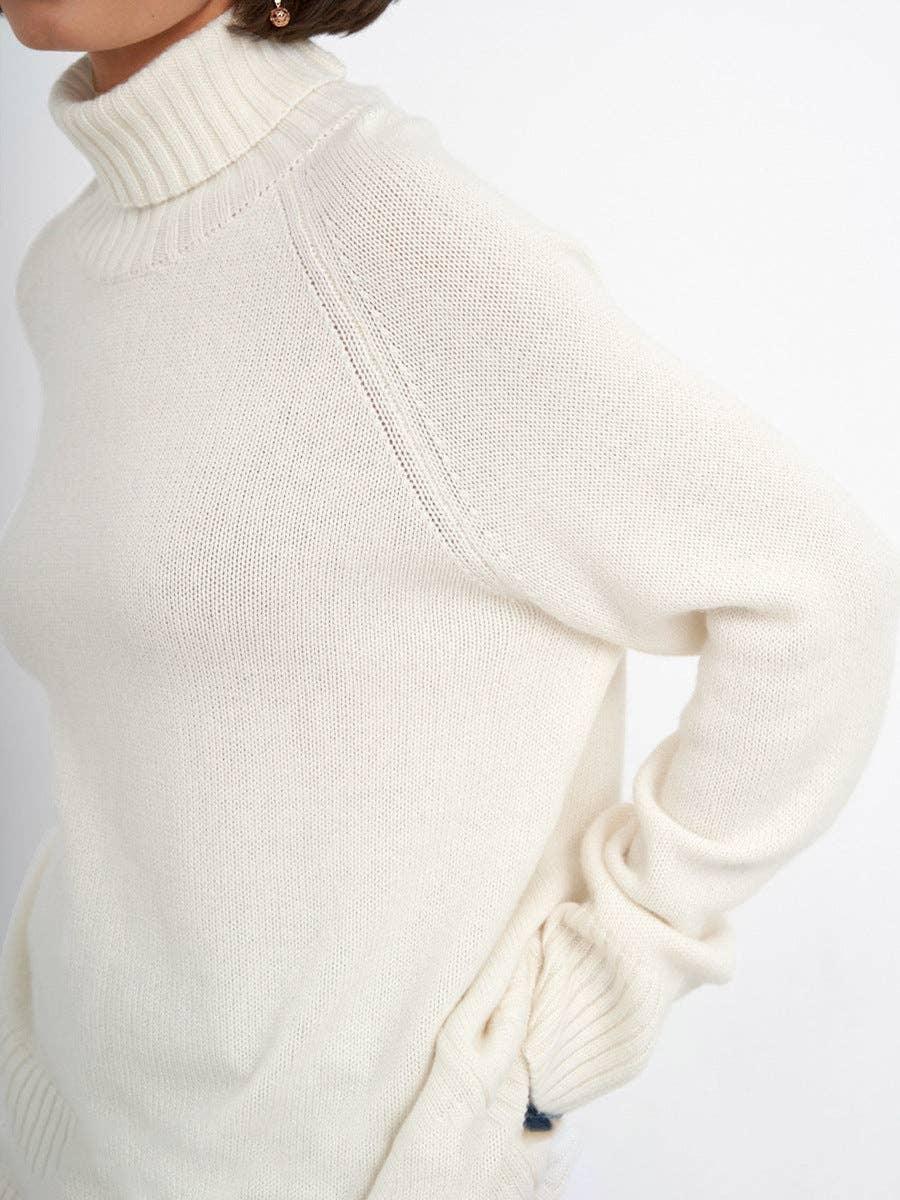 Half High Collar Solid Color Loose Sweater MY0048 - SWEETKAMA