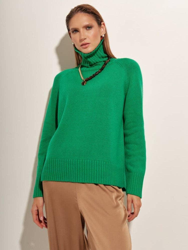 Half High Collar Solid Color Loose Sweater MY0048 - SWEETKAMA