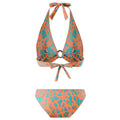 Halter Leopard Print 2PCS Bikini Set with Cover Y182 - SWEETKAMA