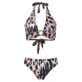 Halter Leopard Print 2PCS Bikini Set with Cover Y182 - SWEETKAMA