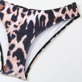 Halter Leopard Print 2PCS Bikini Set with Cover Y182 - SWEETKAMA