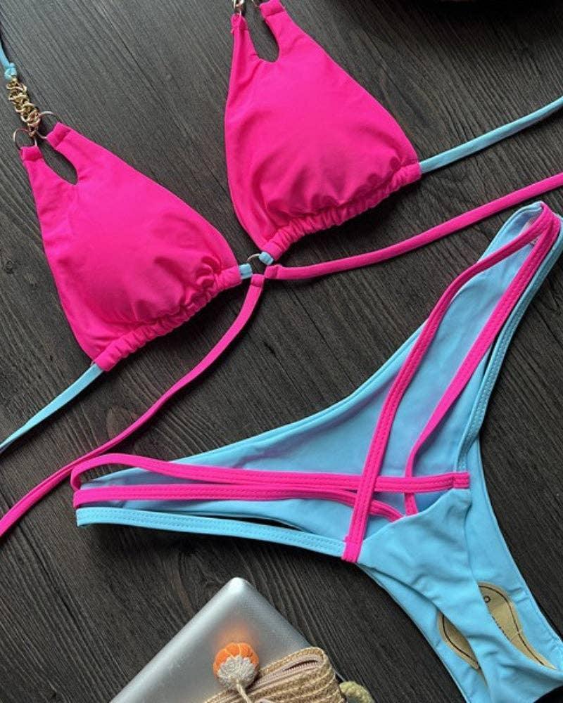 Halter Micro Thong Triangle Bikini Set 9210 - SWEETKAMA