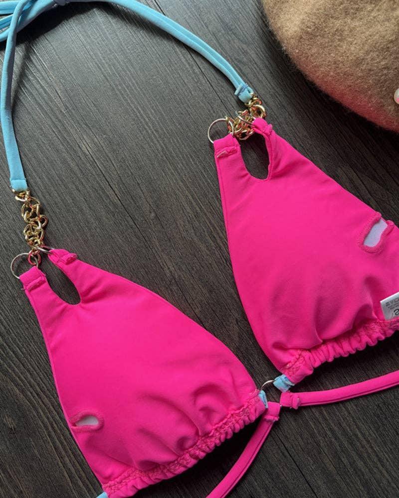 Halter Micro Thong Triangle Bikini Set 9210 - SWEETKAMA