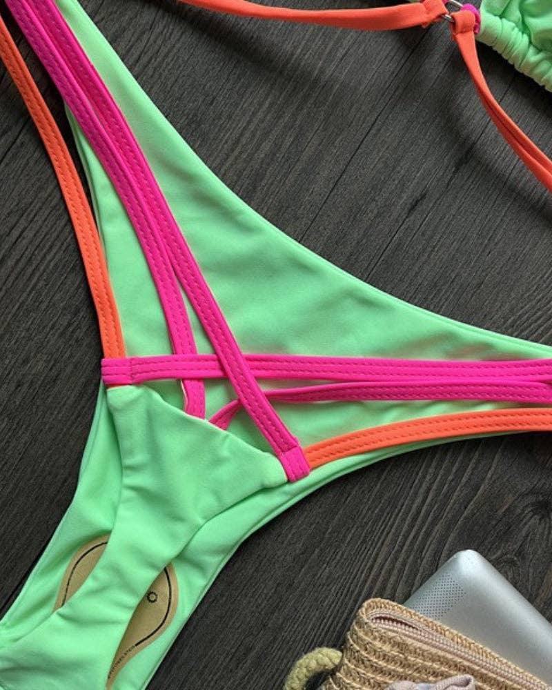 Halter Micro Thong Triangle Bikini Set 9210 - SWEETKAMA