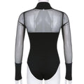 High Collar See Through Solid Color Sex Bodysuit 43741638919 - SWEETKAMA