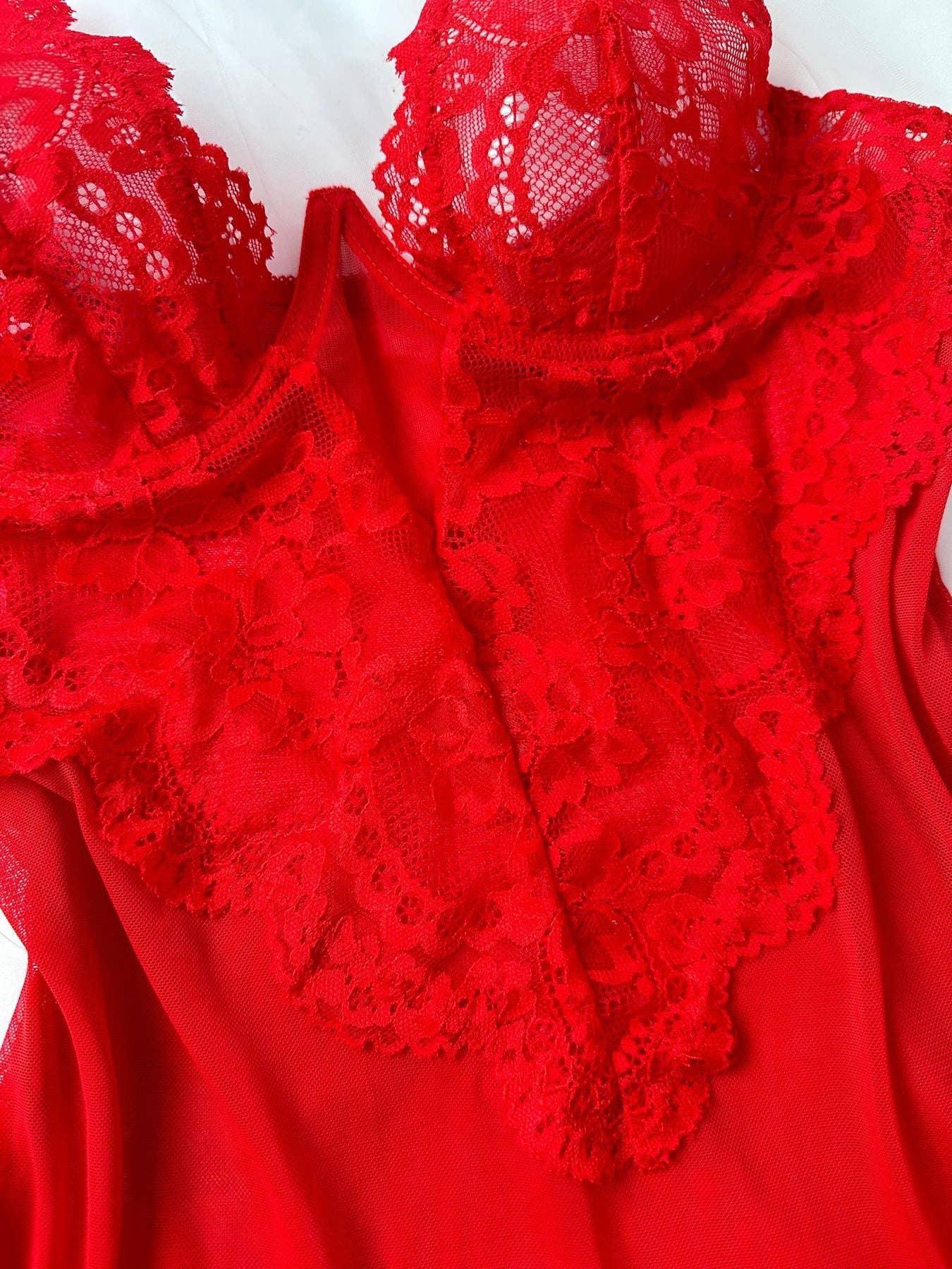 Hollow Mesh Perspective Lace Chemise HF-4166 - SWEETKAMA