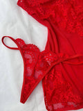 Hollow Mesh Perspective Lace Chemise HF-4166 - SWEETKAMA