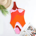 Inregular Print One Piece Swimwear with Cover Y168 - SWEETKAMA