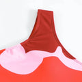 Inregular Print One Piece Swimwear with Cover Y168 - SWEETKAMA