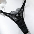 Lace Diamond Setting Lingerie Set with Garter Belt 3052 - SWEETKAMA