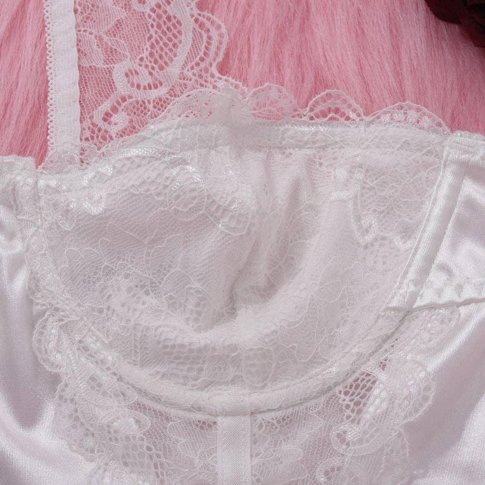 Lace Patchwork Chest Wrap Chemise Set LS1892 - SWEETKAMA