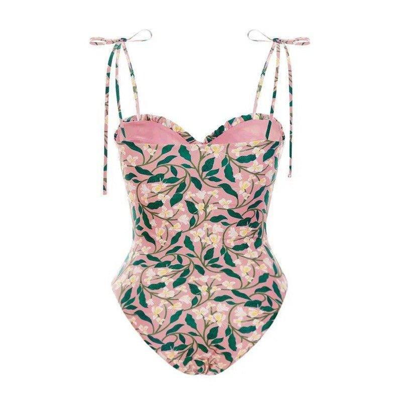 Ladies 3-Piece Floral Print Bikini Swimsuits with Cover Up Y129 - SWEETKAMA