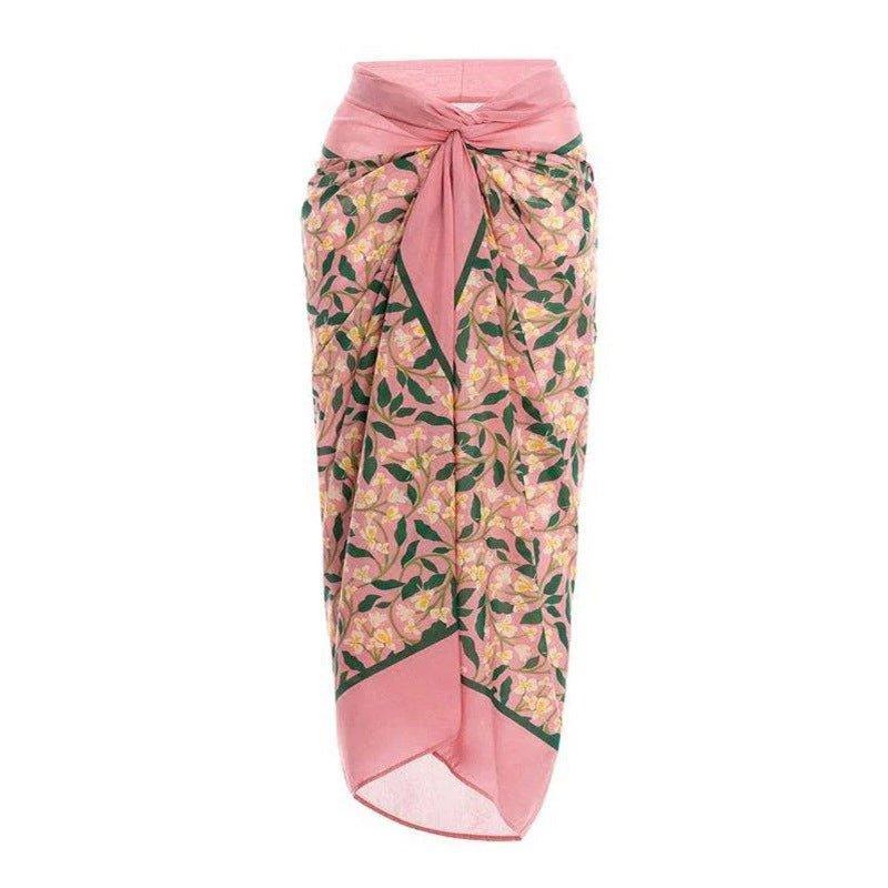 Ladies 3-Piece Floral Print Bikini Swimsuits with Cover Up Y129 - SWEETKAMA