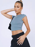 Ladies Backless Solid Color Daily Crop Top ESVJ - SWEETKAMA