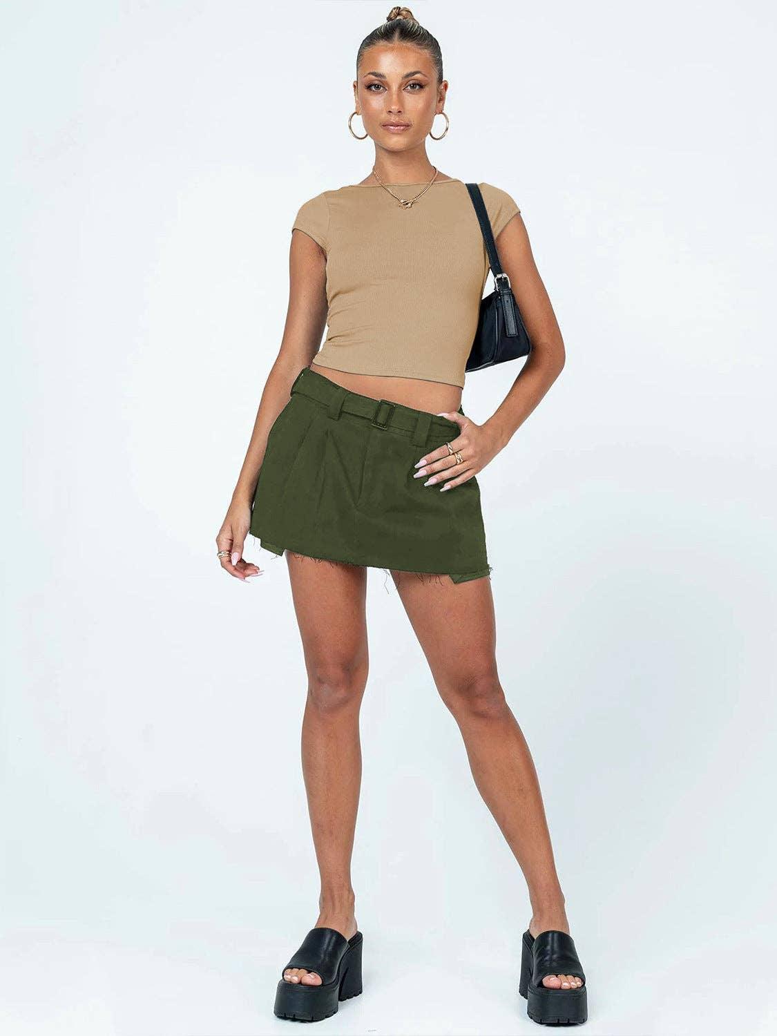 Ladies Backless Solid Color Daily Crop Top ESVJ - SWEETKAMA