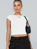Ladies Backless Solid Color Daily Crop Top ESVJ - SWEETKAMA