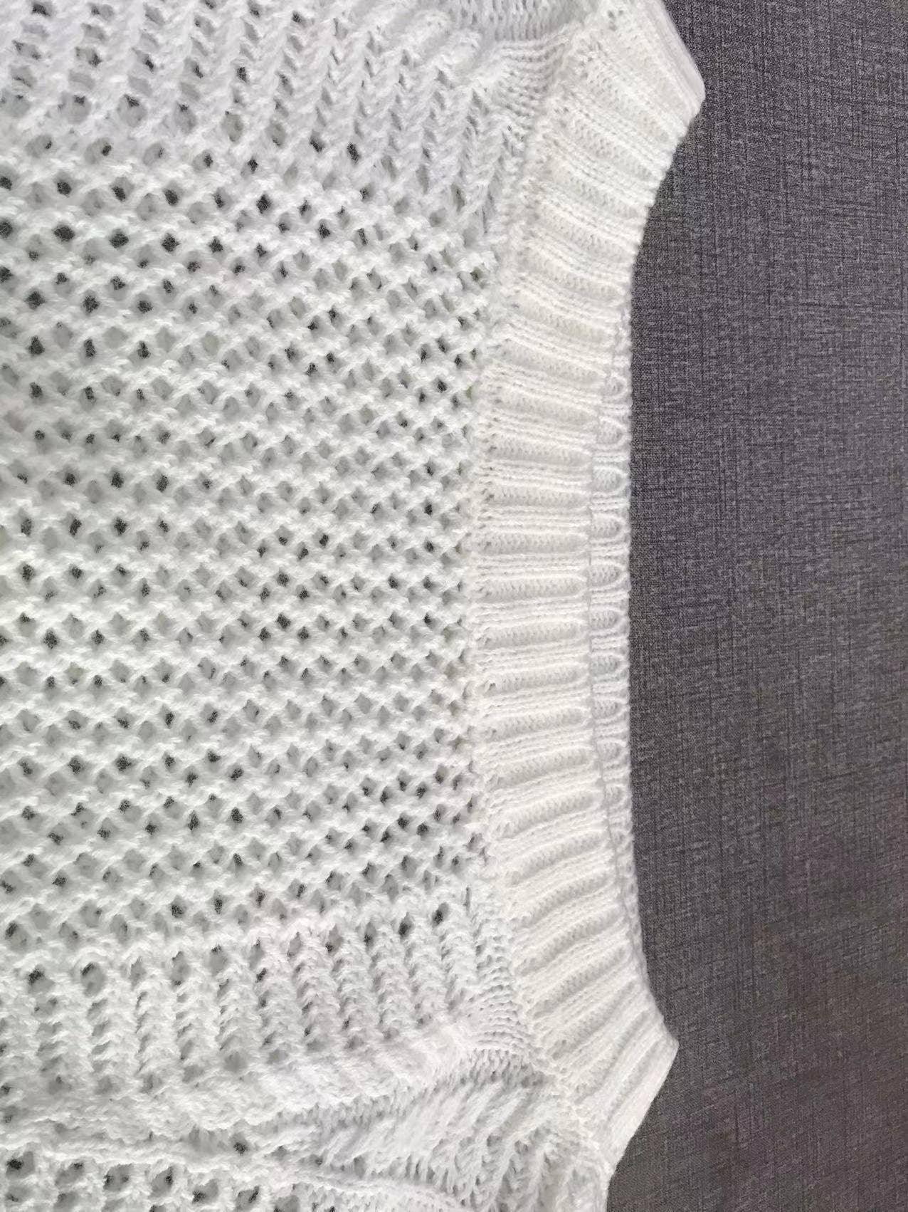 Ladies Bat Sleeves Hollow Out Knit Blouse 22065 - SWEETKAMA