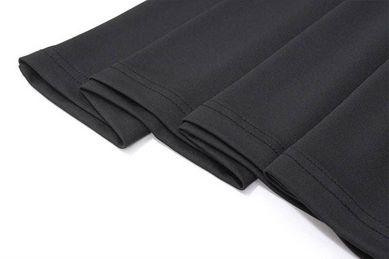 Ladies Black Off Shoulder Solid Long Sleeves Dress Y23DS389 - SWEETKAMA