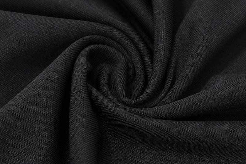 Ladies Black Off Shoulder Solid Long Sleeves Dress Y23DS389 - SWEETKAMA