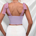 Ladies Bow Tie Shoulder Strap Floral Lace Corset K0372 - SWEETKAMA