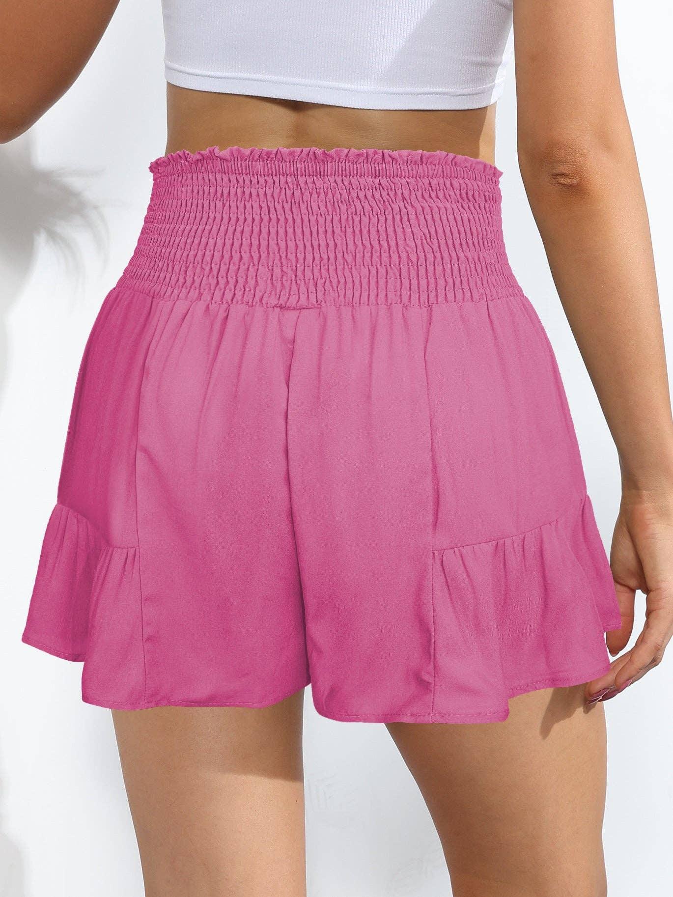 Ladies Bowknot Solid Color Daily Ruffled Short GKDG - SWEETKAMA