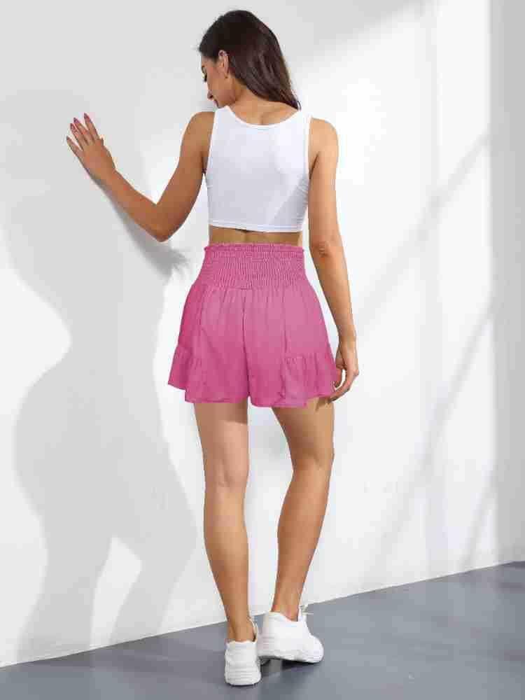 Ladies Bowknot Solid Color Daily Ruffled Short GKDG - SWEETKAMA