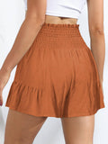 Ladies Bowknot Solid Color Daily Ruffled Short GKDG - SWEETKAMA