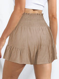Ladies Bowknot Solid Color Daily Ruffled Short GKDG - SWEETKAMA