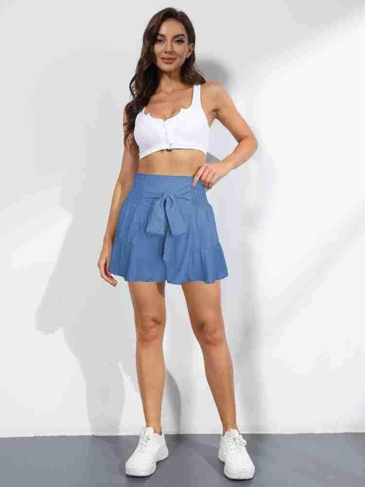 Ladies Bowknot Solid Color Daily Ruffled Short GKDG - SWEETKAMA