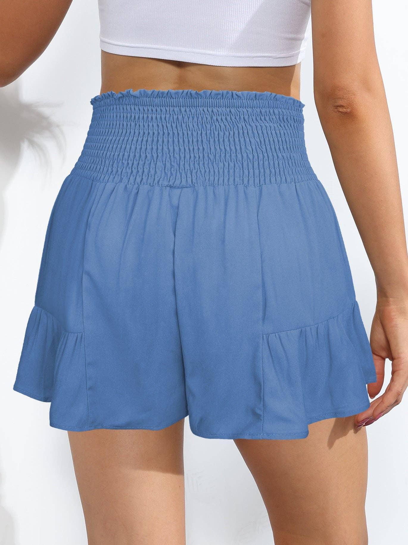 Ladies Bowknot Solid Color Daily Ruffled Short GKDG - SWEETKAMA