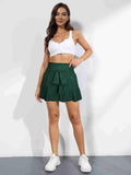 Ladies Bowknot Solid Color Daily Ruffled Short GKDG - SWEETKAMA
