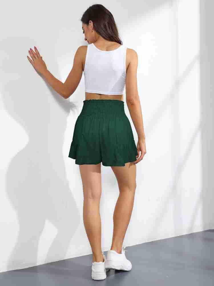 Ladies Bowknot Solid Color Daily Ruffled Short GKDG - SWEETKAMA