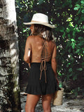 Ladies Bowknot Solid Color Daily Ruffled Short GKDG - SWEETKAMA