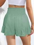 Ladies Bowknot Solid Color Daily Ruffled Short GKDG - SWEETKAMA