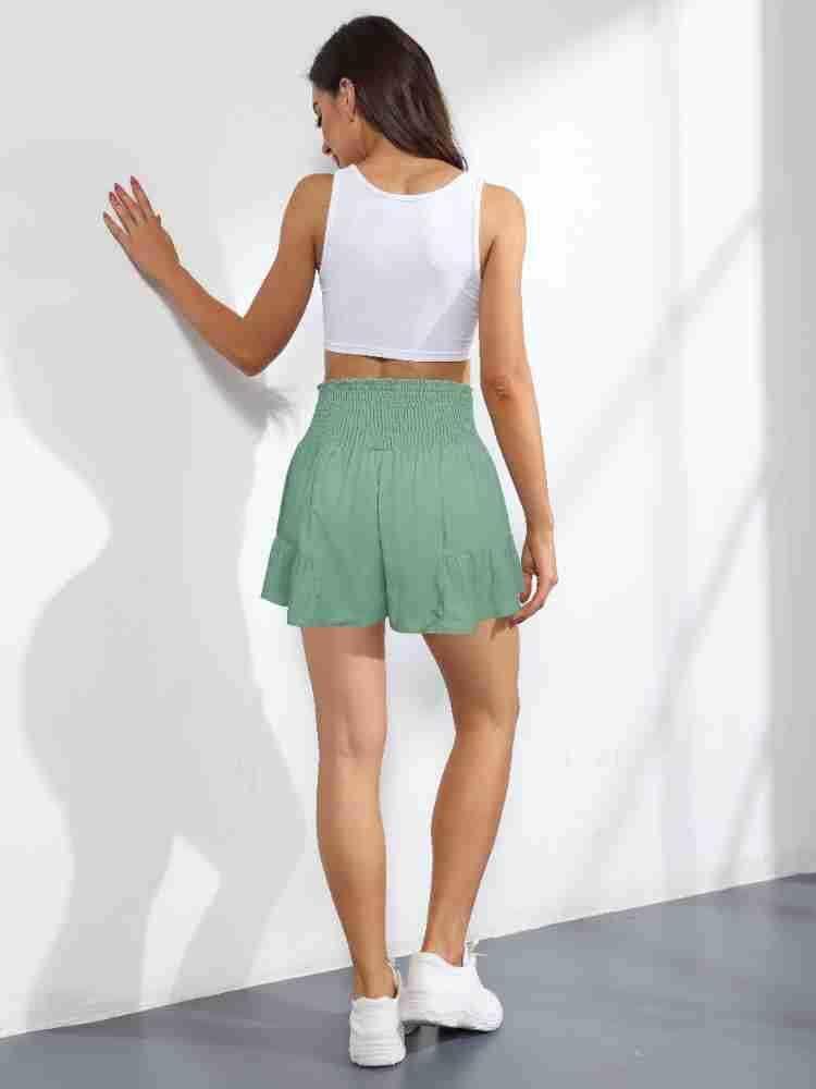 Ladies Bowknot Solid Color Daily Ruffled Short GKDG - SWEETKAMA